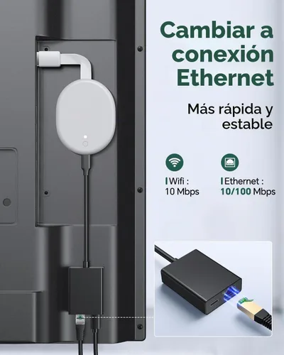 Vista 2 de ZEXMTE Adaptador USB C a Ethernet para Chromecast con Google TV, adaptador de red Ethernet USB C a Rj45, compatible con Chromecast Google TV