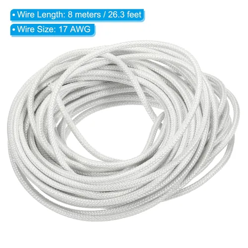 Vista 2 de PATIKIL Cable electrónico de 26.3 pies, 17 AWG, -30 a 392.0 °F, aislado, resistente a altas temperaturas, cable de silicona flexible eléctrico