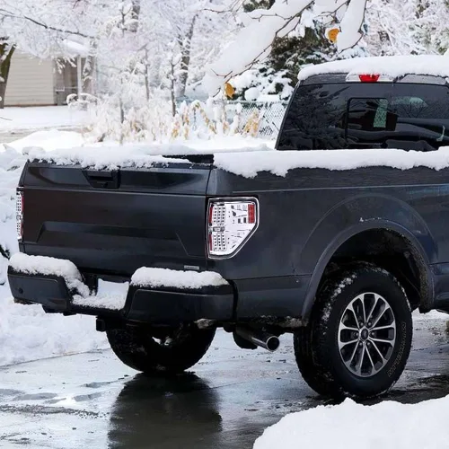 Vista 9 de CHEDA Luces traseras, compatibles con Ford F150 2009-2014, juego de luces traseras con lente transparente y carcasa cromada, BL3Z13405B, BL3Z13404B