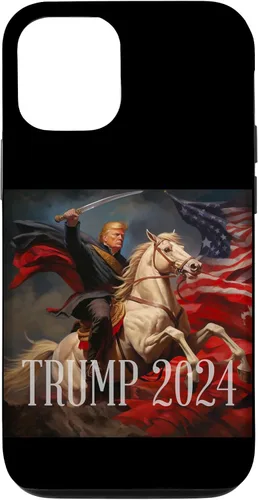 Vista 26 de iPhone 16 Donald Trump - 2024 - American Flag - Horse - Funda de espada