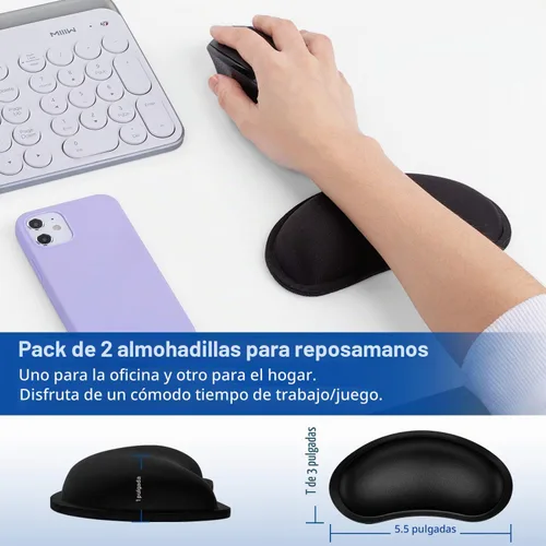 Vista 6 de Canjoy - Reposamuñecas para mouse (2 unidades)