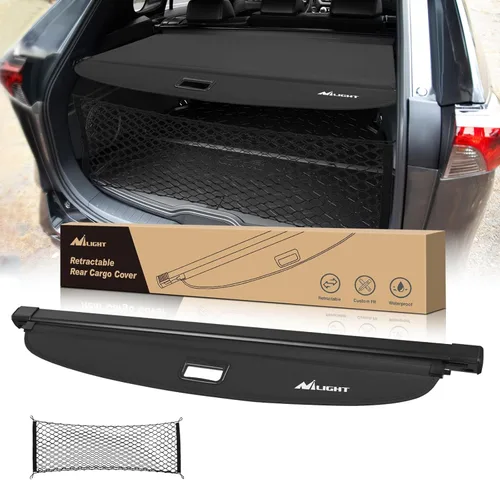 Vista 12 de Nilight Cobertura de cajuela para Jeep Grand Cherokee Accesorios 2011-2021, cubierta de seguridad retráctil para carga trasera, con red
