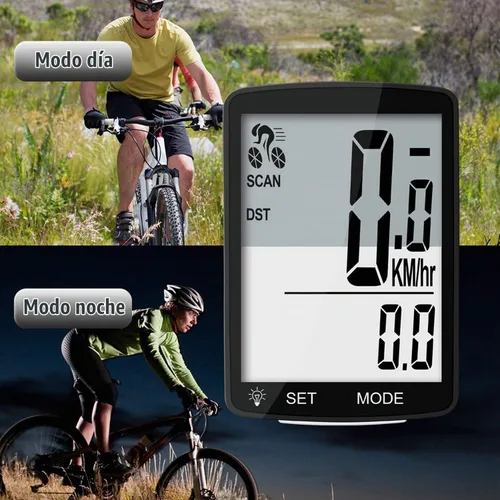 Vista 3 de Computadora inalámbrica para bicicleta, 20 multifunciones, velocímetro de bicicleta impermeable real, odómetro de ciclismo con pantalla LCD grande