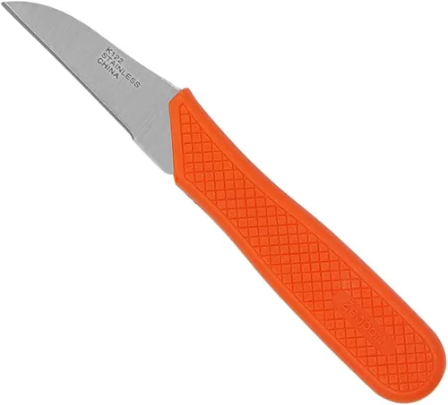Vista 7 de Zenport Cuchillo de procesamiento de alimentos K123, patata de semilla, hoja de acero inoxidable de 3.75 pulgadas, naranja