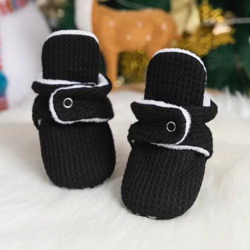 Vista 3 de Sawimlgy - Botines de algodón antideslizantes para recién nacido, con agarre, para cuna o para el invierno