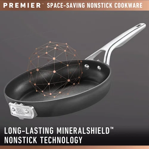 Vista 9 de Calphalon Premier - Sartén wok antiadherente anodizada con fondo plano