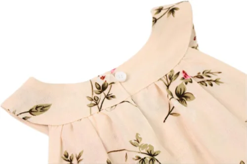 Vista 6 de Vestido hawaiano de verano para niñas, floral, cuello halter, hombros descubiertos, sin mangas, vestido de playa de 1 a 12 años