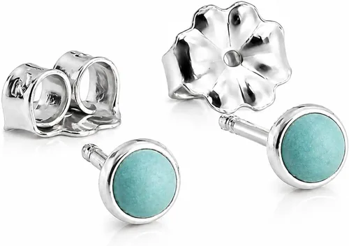 Vista 19 de Aretes pequeños de plata de ley para cartílago, tragus, hélix, múltiples piercings hipoalergénicos, piedra natal para mujer, juego de bisel