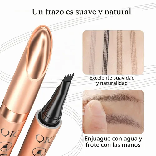 Vista 6 de Yulinlon Q706 Bolígrafo para cejas, de 4 puntas, maquillaje de cejas preciso, duradero e impermeable (1# Marrón claro)