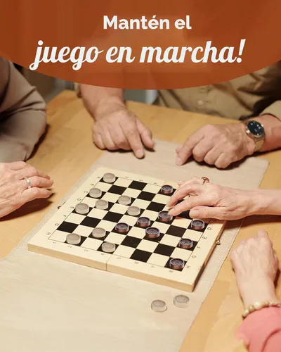 Vista 3 de Juegos de madera de damas con apilables, marrón oscuro/natural de We