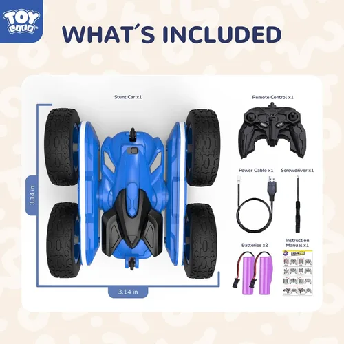 Vista 6 de TOY Life Coche de control remoto para niños, 2.4G HZ, auto de acrobacias a control remoto, juguetes de control remoto para niños y niñas, auto