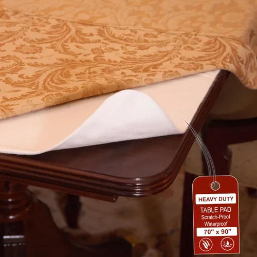 Vista 13 de LAMINET - Protector de Mesa Acolchado de Lujo con Bordes Elásticos de Servicio Pesado - Redondo Pequeño - Se Adapta a Mesas de hasta 44" de Diámetro