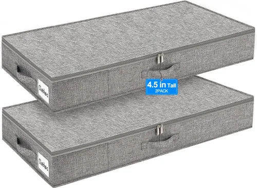 Vista 13 de punemi Contenedores de Almacenamiento Debajo de la Cama, Organizador de Almacenamiento de Ropa Debajo de la Cama de Bajo Perfil de 4.5 Pulgadas