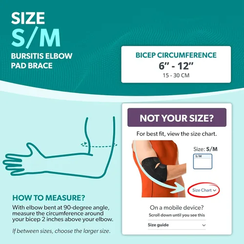Vista 2 de BraceAbility Codera de bursitis Manga de compresión para brazo con cojín acolchado de apoyo suave para dolor de articulaciones Olecranon