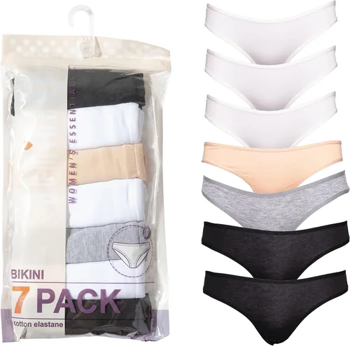 Vista 6 de Dominant Ropa interior de bikini de algodón para mujer, paquete de 7