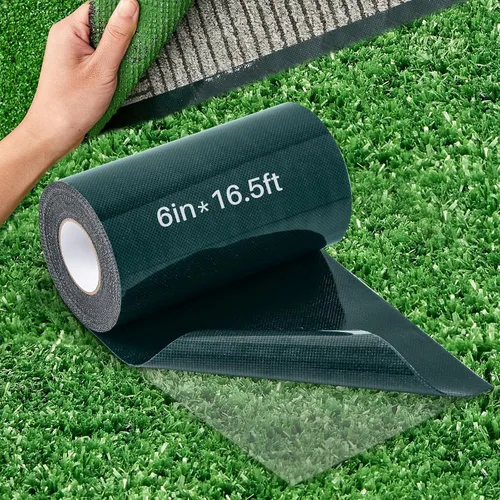 Vista 8 de Gersoniel 2 rollos de cinta de césped de doble cara de 2 pulgadas x 16.5 pies para alfombra de césped artificial, cinta de césped artificial
