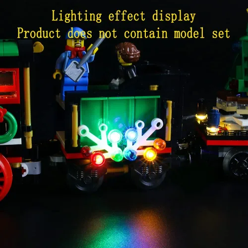 Vista 8 de GEAMENT Kit de luces LED compatible con Lego Winter Holiday Train - Juego de iluminación para el modelo de construcción Creator 10254