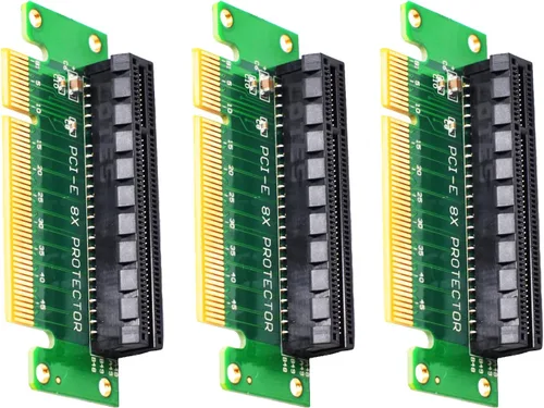 Vista 11 de WLGQ Tarjeta vertical PCIE X8 macho a hembra, adaptador PCI Express PCI-E 8X izquierdo de 90 grados, adecuado para servidor, escritorio