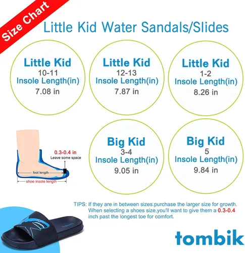 Vista 6 de tombik Sandalias de playa y piscina para niños y niñas Zapatos de agua para niños (niño pequeño o niño grande)