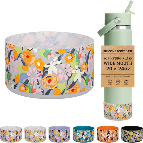 Vista 29 de HEYSKAY Funda Protectora de Silicona para Botellas de Agua Hydro Flask de Boca Ancha de 12oz 16oz 18oz 21oz 24oz Protector de Fondo y Otras Botellas