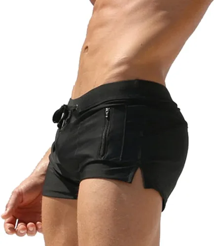 Vista 8 de TONLEN Traje de baño corto para hombre con bolsillo con cremallera Verde militar #2