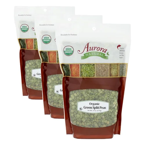 Vista 9 de Aurora Productos Guisantes verdes orgánicos divididos, 24 OZ