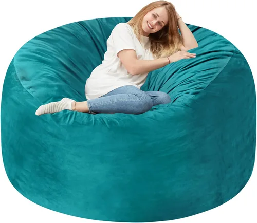 Vista 49 de Homguava - Sillón puff de 3 pies Sillón estilo puff grande de 3 pulgadas con relleno de espuma viscoelástica, sofá suave con funda de terciopelo