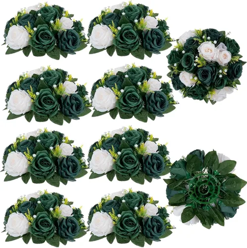 Vista 51 de BLOSMON Bolas de Flores para Bodas, Centros de Mesa de Rosas, 2 Piezas, Flores Artificiales Negras, Bolas Florales Colgantes, Decoración de Arreglos