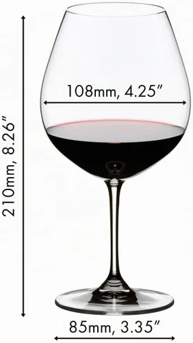 Vista 3 de Riedel Vinum Pinot Noir - Juego de 2 copas de vino, aptas para lavavajillas, 6416/07