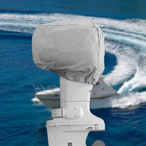 Vista 6 de Cubierta para motor fuera de borda, cubierta de motor de barco resistente 600D, cubierta de motor fuera de borda para 10HP/40HP/100HP/200HP, Negro