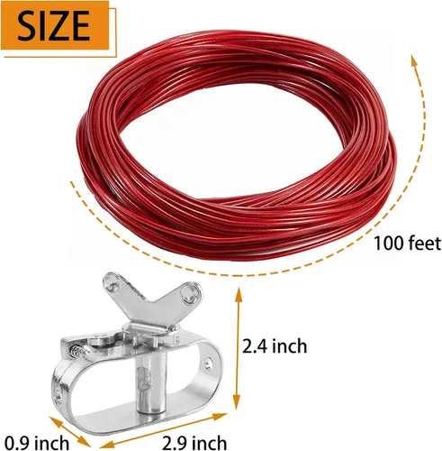 Vista 3 de Cable y cabrestante para cubierta de piscina, cable de cubierta de piscina resistente de 100 CW y trinquete para asegurar cubiertas de piscina sobre