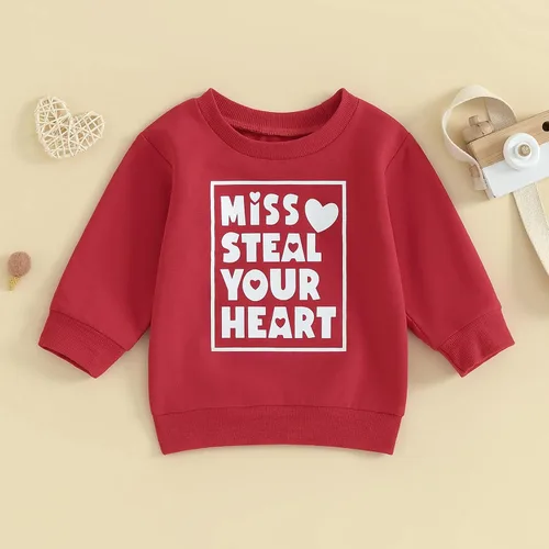Vista 16 de Sudadera con cuello redondo para el día de San Valentín para bebé, niña, niño, para el día de San Valentín