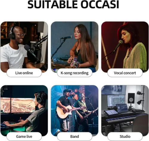 Vista 6 de D Debra Micrófono dinámico con cable, micrófono de mano vocal dinámico cardioide con clips de micrófono, adecuado para altavoces, máquina de canto