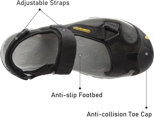 Vista 3 de CAMEL CROWN Sandalias de senderismo impermeables para hombre, sandalias de agua con punta cerrada, sandalias deportivas para verano, al aire libre