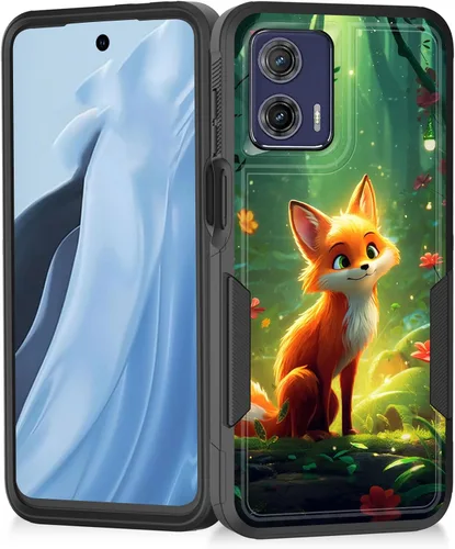 Vista 195 de Funda para Moto G Play 4G 2024, resistente de doble capa híbrida de policarbonato duro, goma suave, a prueba de golpes, funda protectora resistente