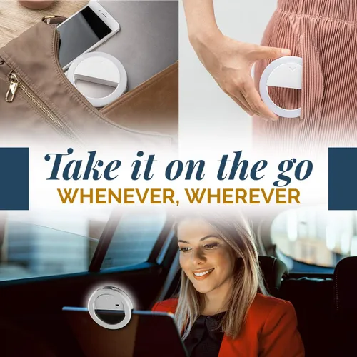 Vista 7 de GearLight Anillo de luz para selfie para computadora o teléfono, iluminación LED compatible con iPhone para cámara web de laptop, grabación