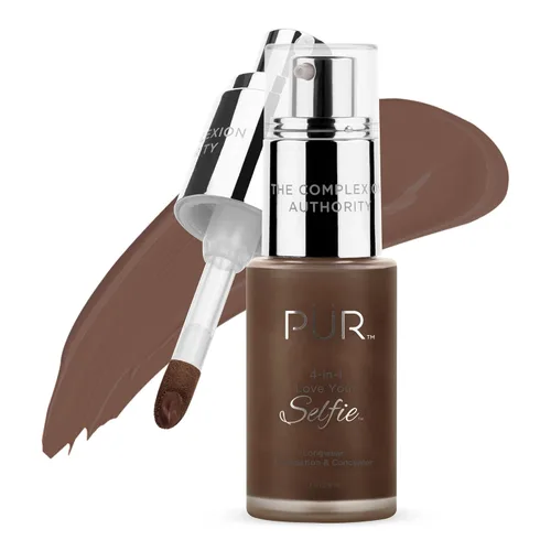 Vista 10 de PÜR MINERALS 4-in-1 Love Your Selfie Foundation & Concealer - Longwear Medium-to-Full Coverage Liquid Makeup Foundation with Hydrating Blend for