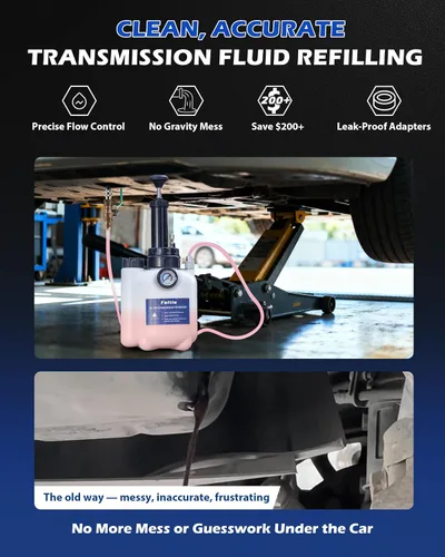 Vista 2 de Bomba de transferencia de fluidos de transmisión de 3L con 12 adaptadores ATF, bomba de presión de fluido automotriz para rellenar transmisión