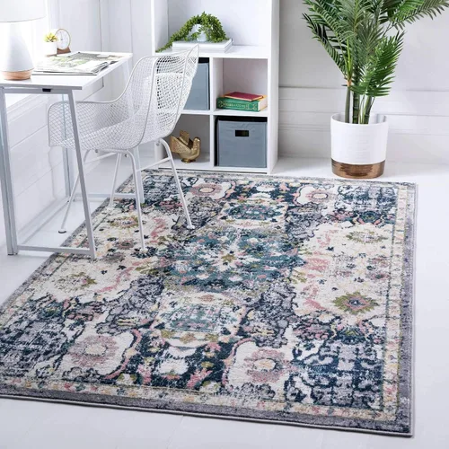 Vista 18 de Unique Loom Sumter Collection - Alfombra Aiken (2 x 6 pies, color rosa y azul)