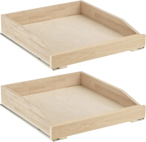 Vista 13 de ROOMTEC Organizador de gabinete extraíble con cierre suave, 13-1/2 pulgadas de ancho x 21 pulgadas de profundidad, cajón extraíble para armarios