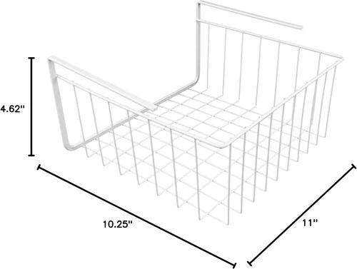 Vista 2 de Cesta Southern Homewares para organizar, para debajo de la estantería, de alambre blanco, Blanco