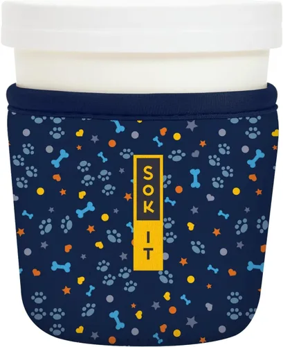 Vista 122 de Sok It IceCreamSok - Funda de neopreno aislada (flores abstractas, pintas de helado cónicas)