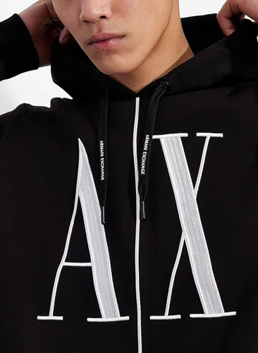 Vista 8 de AX ARMANI EXCHANGE Sudadera con capucha Icon Project con logotipo bordado para hombre