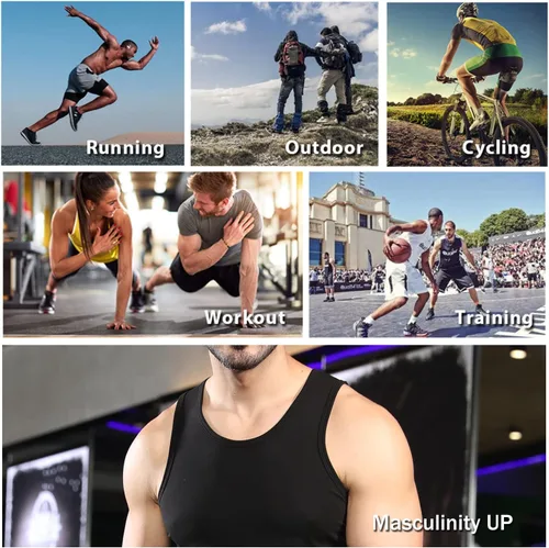 Vista 8 de Camiseta sin mangas para hombre, chaleco de algodón, sin mangas, para gimnasio, entrenamiento, culturismo, fitness, muscular, camisetas