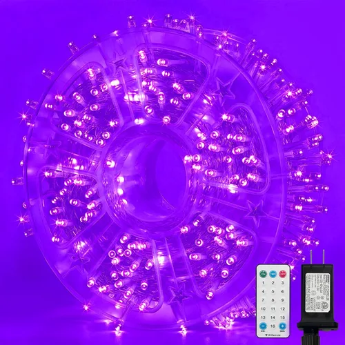 Vista 12 de Guirnalda de 100 luces LED de Pascua de 33 pies enchufables, multicolor pastel, 16 modos de luces parpadeantes, guirnalda de luces impermeables