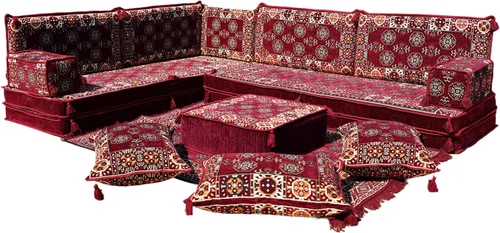 Vista 39 de arabicsofa Juego de Sofá Majlis Árabe de Esquina en Forma de L – Cojín Modular de Piso con Almohadas de Respaldo