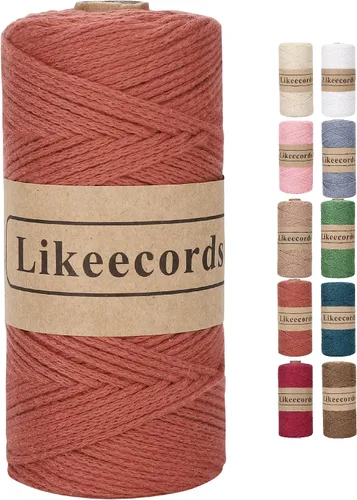 Vista 25 de Likeecords 100% Hilo de Ganchillo de Algodón Cordón de Bolsa de 2mm 170m Cordón de Macramé de 2mm Hilo de Crochet Cuerda de Macramé Regalo para Verde