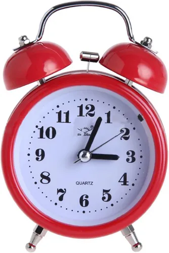 Vista 10 de Reloj despertador de plástico con forma de corazón pequeño de 3 pulgadas con forma de corazón duro, silencioso, analógico, de cuarzo