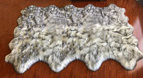Vista 16 de LAMBZY Alfombra de piel de oveja auténtica, parte inferior gruesa y fuerte, fácilmente lavable, resistente a las manchas, perfecta para sala