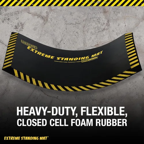 Vista 3 de 18 x 36 pulgadas - 1 pulgada de grosor Alfombrillas antifatiga para estar de pie Tapete industrial antifatiga con rayas de seguridad Tapete